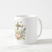 水彩イースタークロスパーソナライズされた コーヒーマグカップ (正面右)