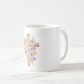 水彩イースタークロスパーソナライズされた コーヒーマグカップ (正面右)