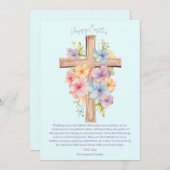 水彩イースタークロスパーソナライズされた シーズンカード (正面/裏面)