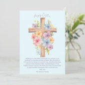 水彩イースタークロスパーソナライズされた シーズンカード (スタンド正面)