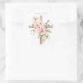 水彩イースタークロスパーソナライズされた ラウンドシール (バッグ)