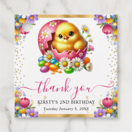 水彩イースターシック春の花誕生日 フェイバータグ