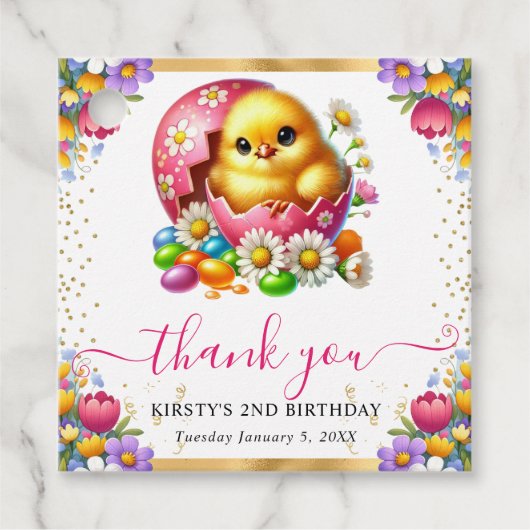 水彩イースターシック春の花誕生日 フェイバータグ (正面)