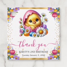 水彩イースターシック春の花誕生日 フェイバータグ