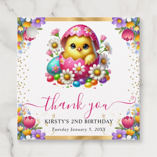 水彩イースターシック春の花誕生日 フェイバータグ (正面)