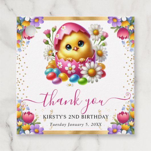 水彩イースターシック春の花誕生日 フェイバータグ (正面)