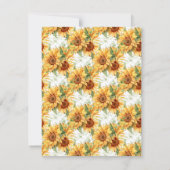 水彩イースターバニーひまわり花 招待状 (裏面)