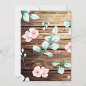 水彩イースターバニーガールフローラ誕生日ウッド 招待状 (裏面)