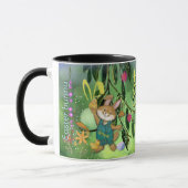 水彩イースターバニーチキンカスタム マグカップ (左)