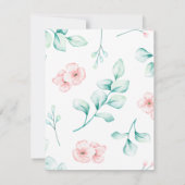 水彩イースターバニー花飾りゴールドリース 招待状 (裏面)