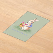 水彩イースターバニー アクリル招待状 (レイダウン)