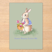 水彩イースターバニー アクリル招待状 (正面)