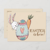 水彩イースターブランチと卵狩り招待状。 インビテーションポストカード (正面/裏面)