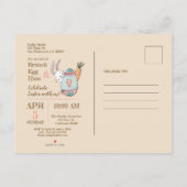 水彩イースターブランチと卵狩り招待状。 インビテーションポストカード (裏面)