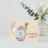 水彩イースターブランチと卵狩り招待状。 インビテーションポストカード (スタンド正面)