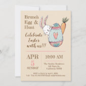 水彩イースターブランチと卵狩り招待状。 招待状 (正面)