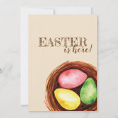 水彩イースターブランチと卵狩り招待状。 招待状 (裏面)