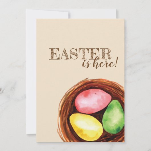 水彩イースターブランチと卵狩り招待状。 招待状 (裏面)