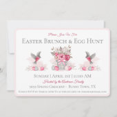 水彩イースターブランチ卵狩りピンク招待状 招待状 (正面)