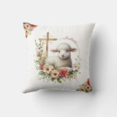 水彩イースターラムパーソナライズされた クッション (裏面)