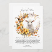 水彩イースターラムパーソナライズされた シーズンカード (正面/裏面)