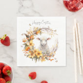 水彩イースターラムパーソナライズされた スタンダードランチョンナプキン (インサイチュ)