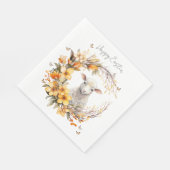 水彩イースターラムパーソナライズされた スタンダードランチョンナプキン (角)