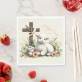 水彩イースターラムパーソナライズされた スタンダードランチョンナプキン (インサイチュ)