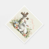 水彩イースターラムパーソナライズされた スタンダードランチョンナプキン (角)