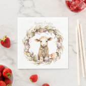 水彩イースターラムパーソナライズされた スタンダードランチョンナプキン (インサイチュ)