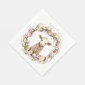 水彩イースターラムパーソナライズされた スタンダードランチョンナプキン (角)