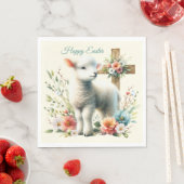 水彩イースターラムパーソナライズされた スタンダードランチョンナプキン (インサイチュ)