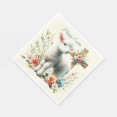 水彩イースターラムパーソナライズされた スタンダードランチョンナプキン (角)