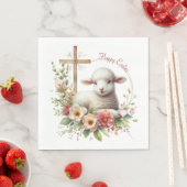 水彩イースターラムパーソナライズされた スタンダードランチョンナプキン (インサイチュ)