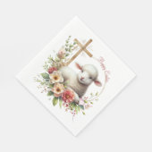 水彩イースターラムパーソナライズされた スタンダードランチョンナプキン (角)