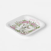 水彩イースターラムパーソナライズされた ペーパープレート (傾斜あり)