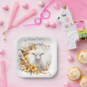 水彩イースターラムパーソナライズされた ペーパープレート (パーティー)