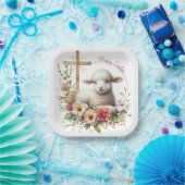 水彩イースターラムパーソナライズされた ペーパープレート (パーティー)