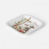 水彩イースターラムパーソナライズされた ペーパープレート (傾斜あり)