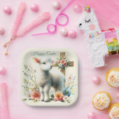 水彩イースターラムパーソナライズされた ペーパープレート (パーティー)