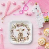 水彩イースターラムパーソナライズされた ペーパープレート (パーティー)