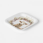 水彩イースターラムパーソナライズされた ペーパープレート (傾斜あり)