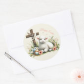 水彩イースターラムパーソナライズされた ラウンドシール (封筒)