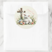 水彩イースターラムパーソナライズされた ラウンドシール (バッグ)