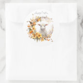 水彩イースターラムパーソナライズされた ラウンドシール (バッグ)