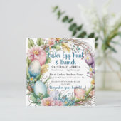 水彩イースターリース招待ランチ・エッグハント シーズンカード (スタンド正面)