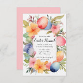 水彩イースター卵と花イースター招待状 エンクロージャーカード (正面/裏面)