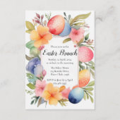 水彩イースター卵と花イースター招待状 エンクロージャーカード (正面)