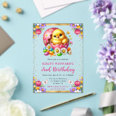 水彩イースター チック 春の花 誕生日 アクリル招待状 (インサイチュ (ウェディング))