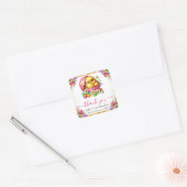 水彩イースター チョコレート 春の花 誕生日 スクエアシール (封筒)